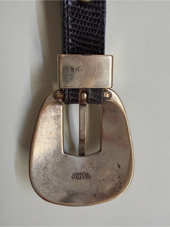 Bringhton 1996 black leather belt silver tone M 35/36 in long western rodeo boho main image 1